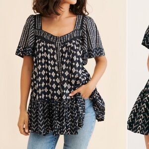 Hearts Desired Printed Tunic - Black